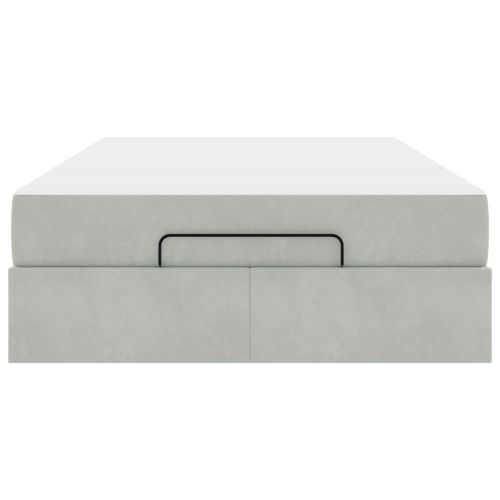 Рамка за легло с матрак Светлосиво 140 x 190 cm Кадифе