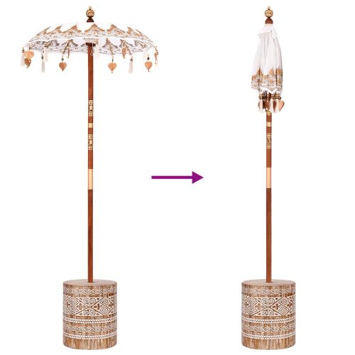 Балийски чадър с основа Крем 95 x 95 x 260 см