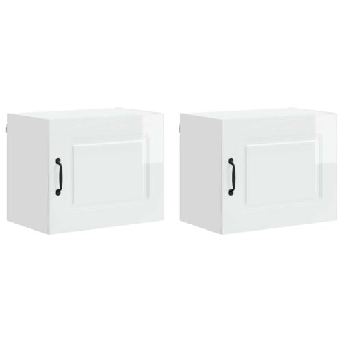 Кухненски шкаф с рафт 2 pcs Лъскаво бяло 50 x 31 x 40 см