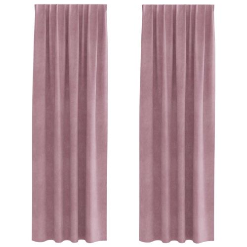 Затъмняващи завеси 2 pcs Тъмен розов 140 x 245 cm Кадифе
