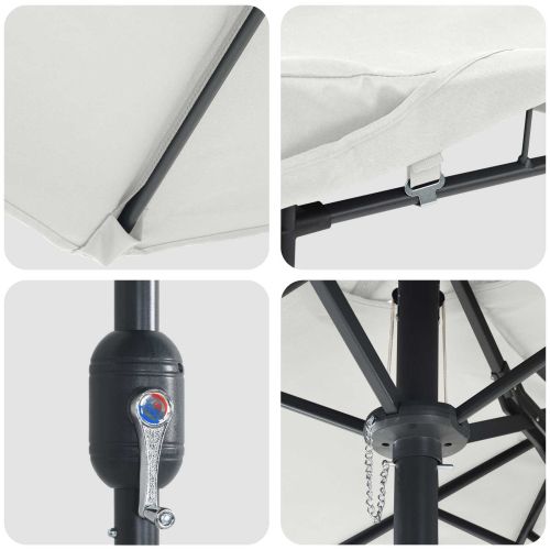 Градински парасол Пясък 385 x 209 x 244 см текстил