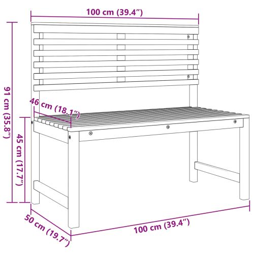 Градинска пейка Кафяво 100 x 50 x 91 см