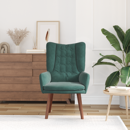 фотьойл Тъмен зелен 63 x 67 x 94 см Кадифе