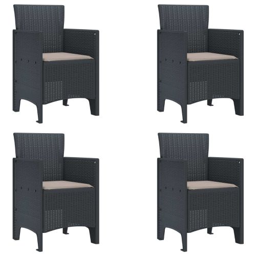 Градински стол 4 pcs Антрацит 53 x 49 x 85 см PP