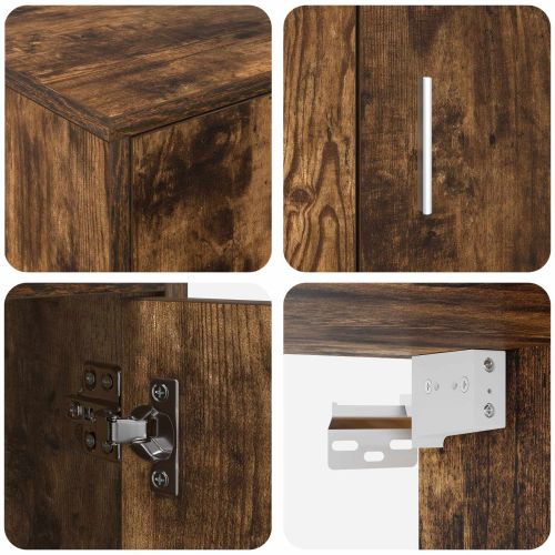 Комплект ТВ шкаф 4 pcs Пушен дъб Инженерно дърво