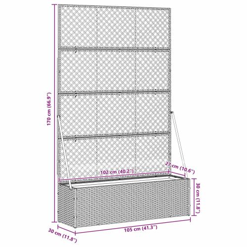Кашпа Черно 105 x 30 x 170 см Метал