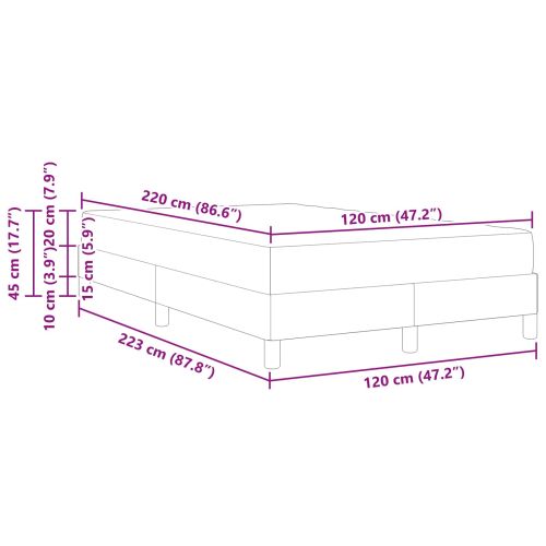 Легло с пружинирана основа с матрак Розово 120 x 220 cm текстил