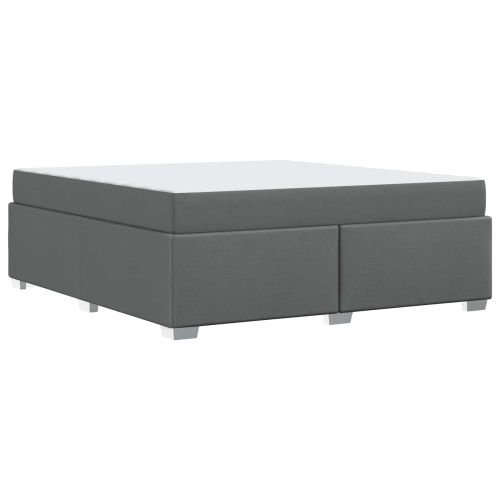 Рамка за легло с матрак Тъмен сив 180 x 200 cm текстил