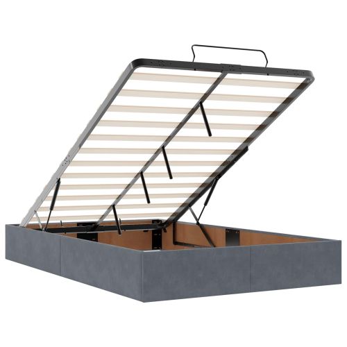 Рамка за легло с матрак Тъмносив 120 x 200 cm Кадифе