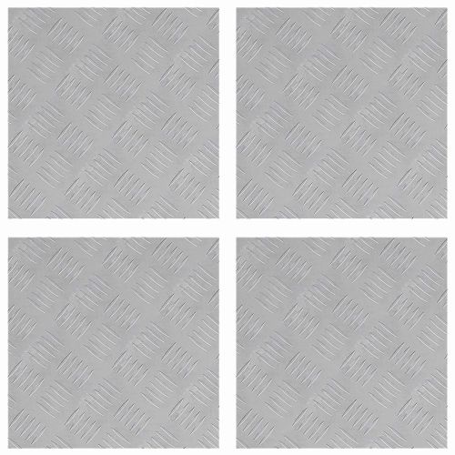 Шахматни плочи 4 pcs Сребрист 40 x 40 cm Алуминий