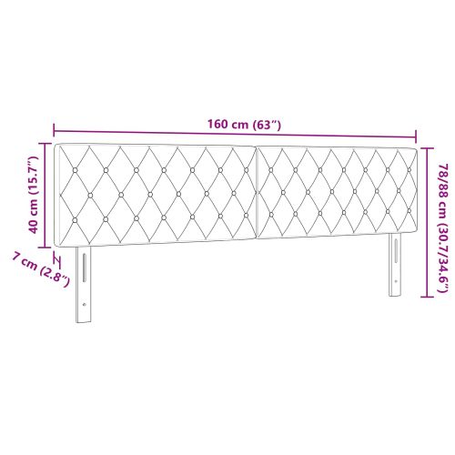Облегалка за глава с таблото Тъмен сив 160 cm Изкуствена