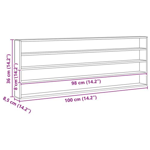 Дървен дисплей случай за колекционери Кафяво 100 x 8.5 x 36 см