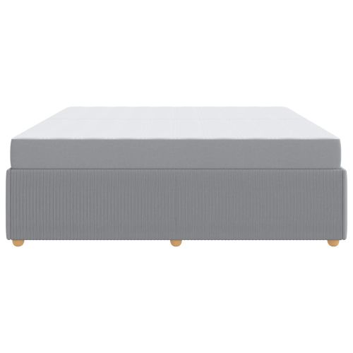 Рамка за легло с матрак Светлосиво 200 x 200 cm текстил