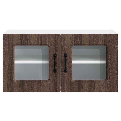 Кухненски шкаф с рафт Кафяв дъб 80 x 31 x 40 см Инженерно дърво