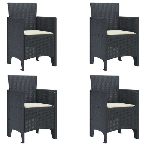 Градински стол 4 pcs Антрацит 53 x 49 x 85 см PP