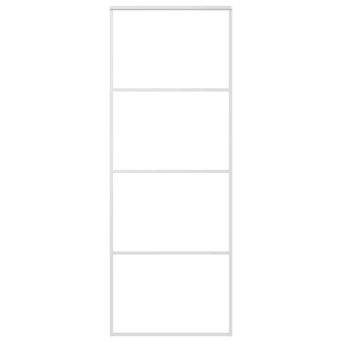 Плъзгаща се врата матирано ESG стъкло и алуминий 76x205 см бяла