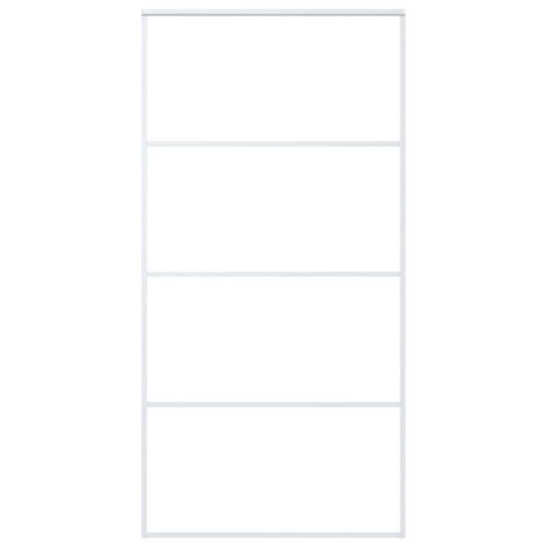 Плъзгаща се врата, ESG стъкло и алуминий, 102,5x205 см, бяла