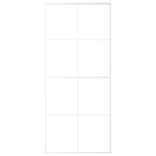 Плъзгаща се врата матирано ESG стъкло и алуминий 90x205 см бяла