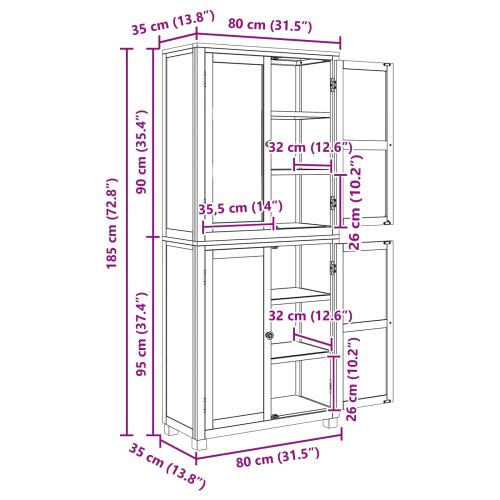 Комплект за съхранение на мебели с врата Кафяво Инженерно дърво