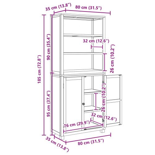 Комплект за съхранение на мебели с врата Кафяво Инженерно дърво