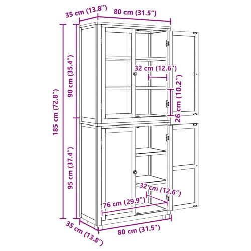 Комплект за съхранение на мебели с врата Кафяво Инженерно дърво