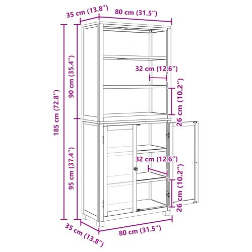 Комплект за съхранение на мебели с врата Кафяво Инженерно дърво