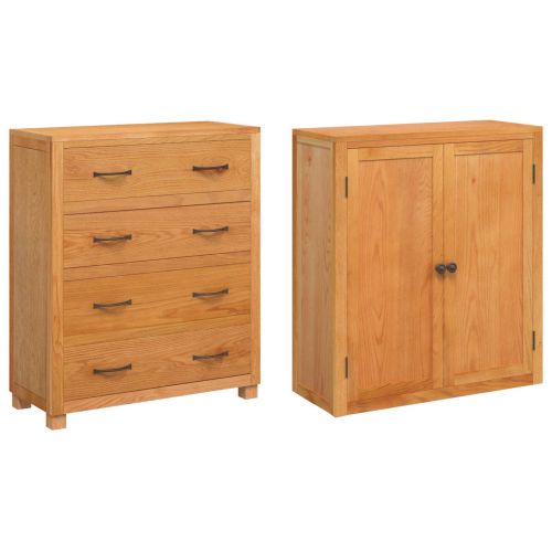 Комплект за съхранение на мебели с врата Кафяво Инженерно дърво