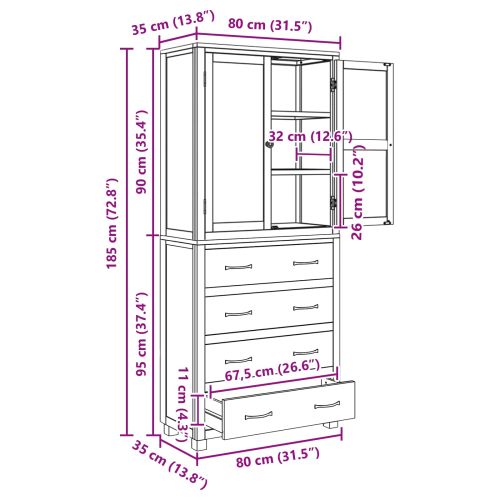 Комплект за съхранение на мебели с врата Кафяво Инженерно дърво
