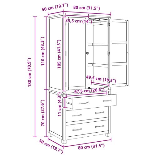 Комплект за съхранение на мебели с врата Кафяво Инженерно дърво