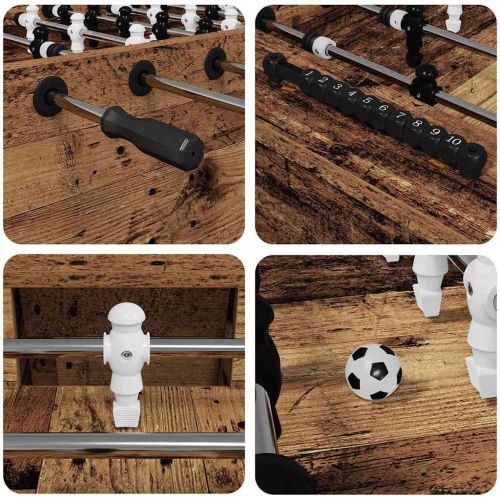 Футболна маса 2 pcs Старо дърво 146,5 x 74 x 85 см