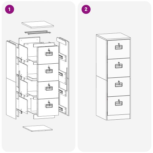 Кабинет за файлове 2 pcs Горчично жълто 44 x 50 x 106.5 см
