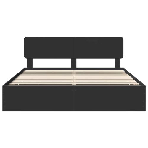 Рамка за легло с таблото Черно 200 x 200 cm Инженерна дървесина