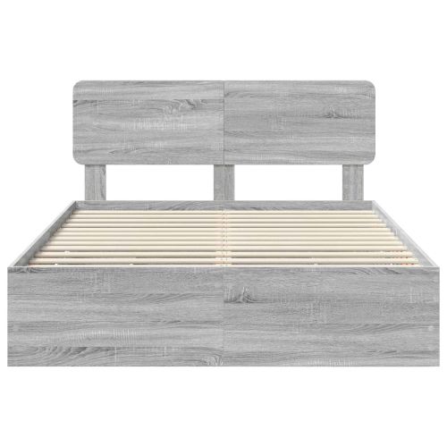 Рамка за легло Сив Сонома 160 x 200 cm Инженерна дървесина