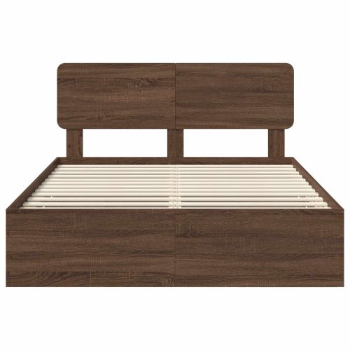 Рамка за легло Кафяв дъб 140 x 200 cm Инженерна дървесина