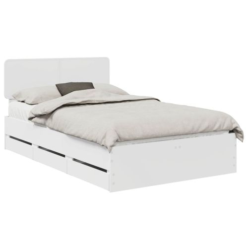 Рамка за легло с чекмедже Бяло 120 x 190 cm Инженерна дървесина