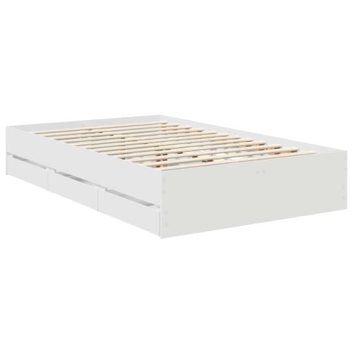Рамка за легло с чекмедже Бяло 120 x 190 cm Инженерна дървесина