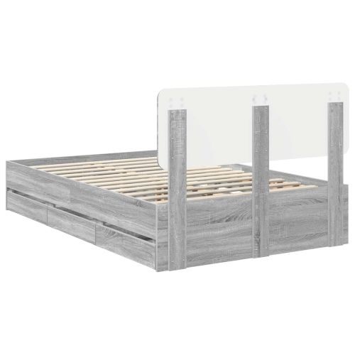 Рамка за легло Сив Сонома 120 x 200 cm Инженерна дървесина