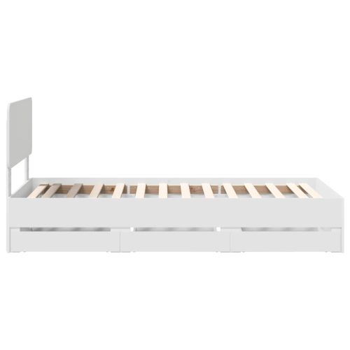 Рамка за легло с чекмедже Бяло 100 x 200 cm Инженерна дървесина