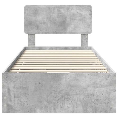 Рамка за легло Циментено сиво 100 x 200 cm Инженерна дървесина