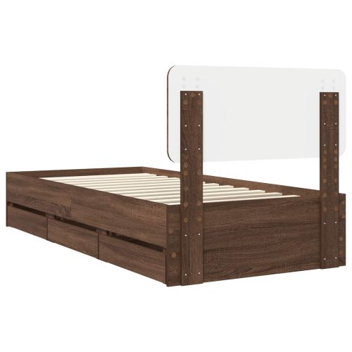 Рамка за легло Кафяв дъб 100 x 200 cm Инженерна дървесина