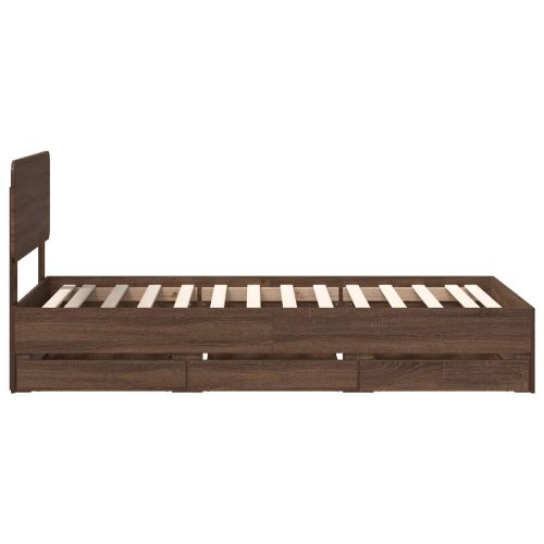 Рамка за легло Кафяв дъб 90 x 190 cm Инженерна дървесина