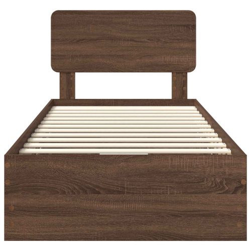 Рамка за легло Кафяв дъб 90 x 200 cm Инженерна дървесина