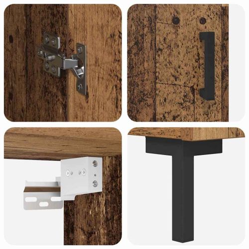 Висок шкаф 2 pcs Старо дърво 69,5 x 34 x 180 см Инженерно дърво