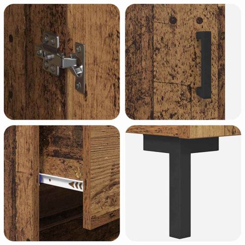 Висок шкаф 2 pcs Старо дърво 69,5 x 34 x 180 см Инженерно дърво