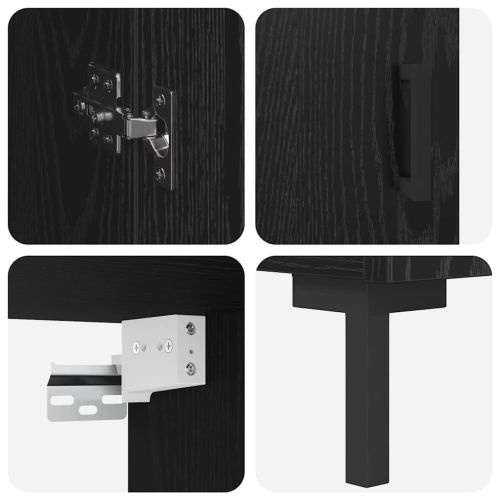 Висок шкаф 2 pcs Черния дъб 69,5 x 34 x 180 см Инженерно дърво