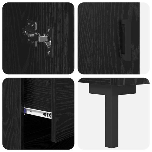 Висок шкаф 2 pcs Черния дъб 69,5 x 34 x 180 см Инженерно дърво