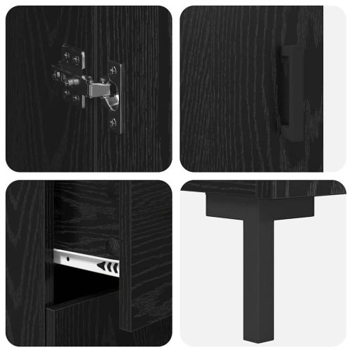 Висок шкаф 2 pcs Черния дъб 69,5 x 34 x 180 см Инженерно дърво