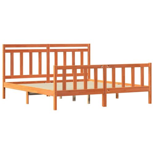 Рамка за легло 2 pcs Кафяво с восъчно покритие 180 x 200 cm