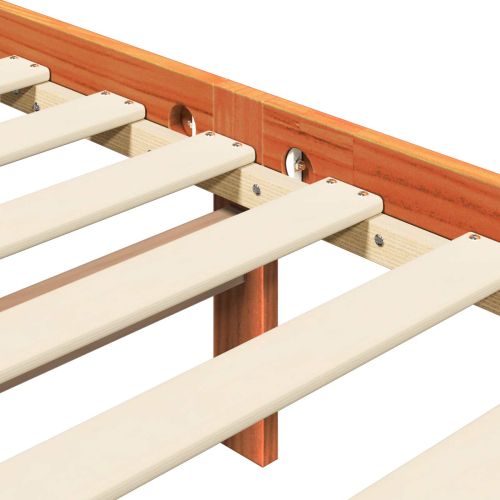 Рамка за легло 2 pcs Кафяво с восъчно покритие 180 x 200 cm