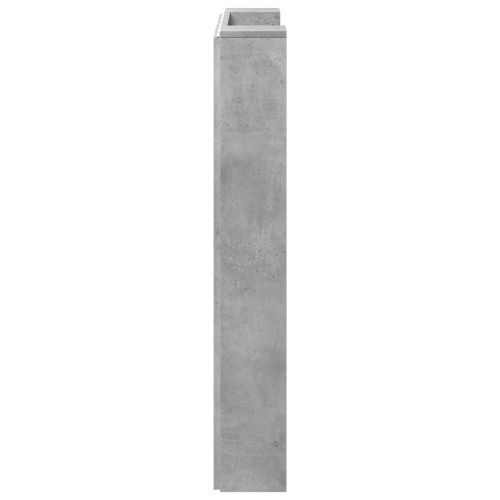 Облегалка за глава с рафт Циментено сиво 100 x 16,5 x 103,5 cm